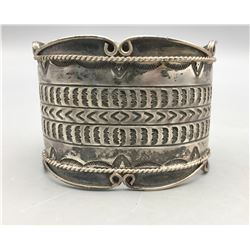 Wide, Vintage Sterling Silver Bracelet