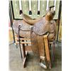 Image 1 : Nicely Tooled Vintage Saddle with Stand