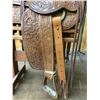 Image 2 : Nicely Tooled Vintage Saddle with Stand