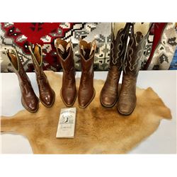 Group of Vintage Boots and Kangaroo Hide