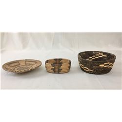 Group of Three Smaller Pima Baskets