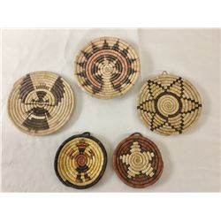 Five Smaller Sized Hopi Coiled Baskets