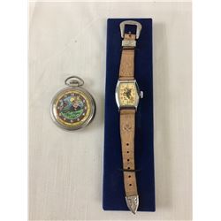 Vintage Roy Rogers Watch and Pocket Watch and Book