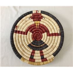 Hopi Coiled Basket with Mudhead Figure