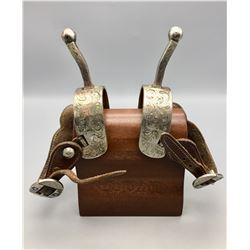 Kelly Silver Overlay Spurs with Straps