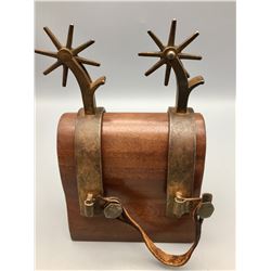 Large Pair of Cowboy Spurs with Chap Guard