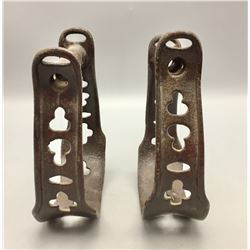 Pair of Antique Metal Cut Out Stirrups