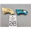 Image 11 : Two Pair Custom Grips - Turquoise and Steer Heads