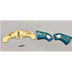 Two Pair Custom Grips - Turquoise and Steer Heads