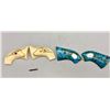 Image 1 : Two Pair Custom Grips - Turquoise and Steer Heads