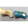 Image 2 : Two Pair Custom Grips - Turquoise and Steer Heads