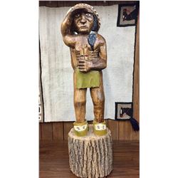 Vintage 37 Inch Wooden Indian