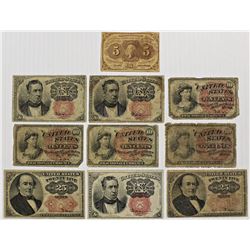 10 PCS. FRACTIONAL CURRENCY