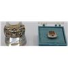 Image 1 : 10K GOLD RING AND BUTTON: