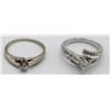 Image 1 : TW0 10K GOLD RINGS WITH CLEAR STONES