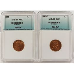 1945 AND 1945-D LINCOLN CENTS