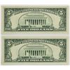Image 2 : TWO 1969-C $5.00 KANSAS CITY FEDERAL RESERVE NOTES