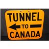 Image 1 : NOS PORCELAIN TUNNEL TO CANADA ROAD SIGN