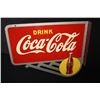 Image 1 : 1939 COCA COLA YELLOW DOT BOTTLE FLANGE SIGN