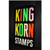Image 1 : KING KORN STAMPS TIN SIGN FUNKY COLORS