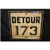 Image 1 : RARE EMBOSSED OHIO 173 DETOUR HWY ROAD SIGN
