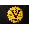 Image 1 : SUPER KING SIZE 3 V COLA SODA POP BOTTLE CAP SIGN