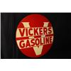 Image 1 : VICKERS GASOLINE DOUBLE SIDED TIN GAS STATION SIGN