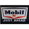 Image 1 : LARGE MOBIL JUST AHEAD TIN GAS STATION SIGN