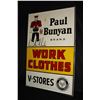 Image 1 : V-STORES PAUL BUNYAN WORK CLOTHES TIN SIGN