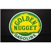 Image 1 : PORCELAIN GOLD NUGGET GASOLINE GAS PUMP SIGN