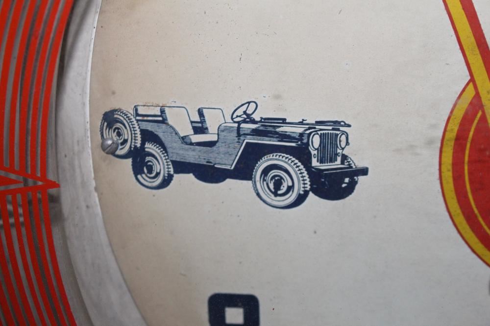 VERY RARE WILLYS OVERLAND DEALERSHIP NEON CLOCK