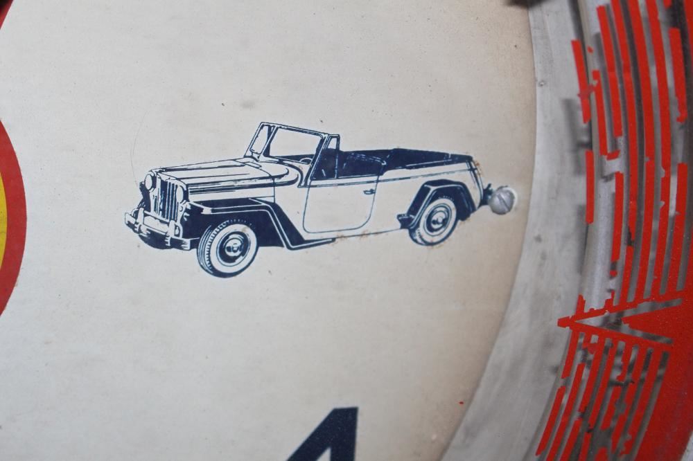VERY RARE WILLYS OVERLAND DEALERSHIP NEON CLOCK