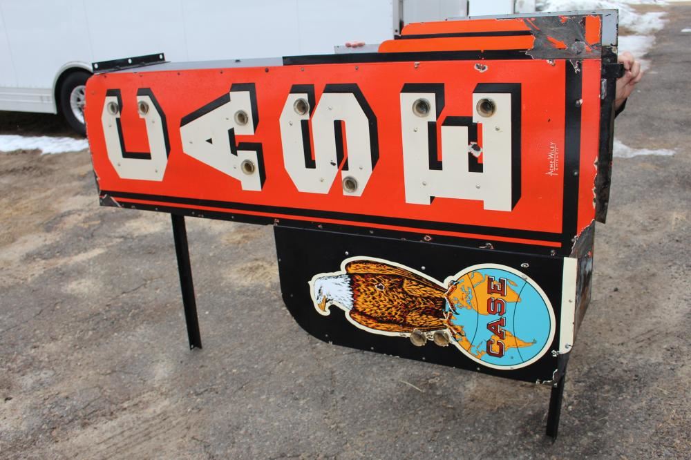 PORCELAIN JI CASE FARM MACHINERY NEON DEALER SIGN