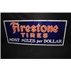 Image 1 : PORCELAIN FIRESTONE TIRES SIGN MOST MILES PER $