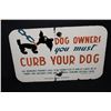 Image 1 : PORCELAIN CHICAGO PARK CURB YOUR SCOTTY DOG SIGN