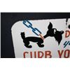 Image 2 : PORCELAIN CHICAGO PARK CURB YOUR SCOTTY DOG SIGN