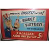 Image 2 : 5 CENT SWEET SIXTEEN BEVERAGES UNCLE SAM SIGN