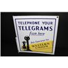 Image 1 : RARE PORCELAIN WESTERN UNION TELEGRAMS SIGN