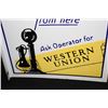 Image 2 : RARE PORCELAIN WESTERN UNION TELEGRAMS SIGN