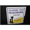 Image 3 : RARE PORCELAIN WESTERN UNION TELEGRAMS SIGN