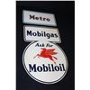 Image 1 : 1941 MOBIL MOBILOIL METRO GAS PUMP SIGNS