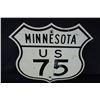 Image 1 : MINNESOTA US HWY ROUTE 75 SHIELD ROAD SIGN