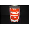 Image 1 : FULL QUART OIL CAN MOCO MIDWEST OIL CO