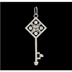 0.56 ctw Diamond Pendant - 18KT White Gold