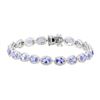 Image 1 : 7.57 ctw Tanzanite and Diamond Bracelet - 18KT White Gold