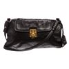 Image 3 : Miu Miu Black Grained Leather Fold Over Crossbody ToteBag