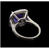 Image 3 : 14KT White Gold 3.67 ctw Tanzanite and Diamond Ring