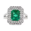 Image 2 : 2.74 ctw Emerald and Diamond Ring - 18KT White Gold