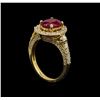 Image 4 : 14KT Yellow Gold 2.35 ctw Ruby and Diamond Ring