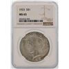 Image 1 : 1923 $1 Peace Silver Dollar Coin NGC MS65